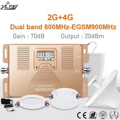 Amplificador celular duplo do sinal do repetidor 2G 4G da faixa de LTE 800MHz EGSM 900MHz