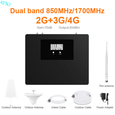 repetidor duplo do celular do impulsionador do sinal da faixa de 850MHz 1700MHz