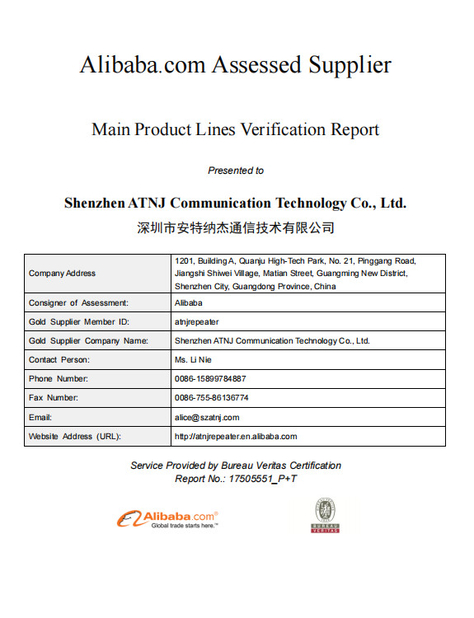 China Shenzhen Atnj Communication Technology Co., Ltd. Certificações